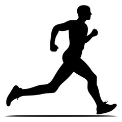 silhouette of a man running