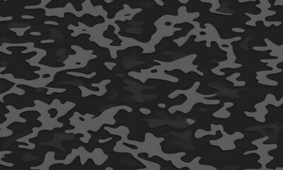 Black Night Camouflage Pattern Military Colors Vector Style Camo Background Graphic Army Wall Art Design