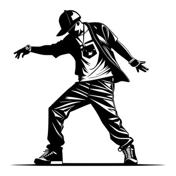 Street dancer vector silhouette