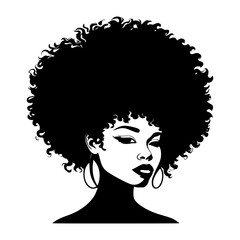 portrait of a afro girl with long hair