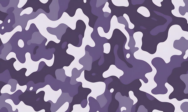 Purple Camouflage Pattern Military Colors Vector Style Camo Background Graphic Army Wall Art Design