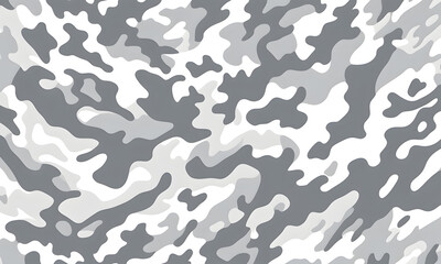 White Camouflage Pattern Military Colors Vector Style Camo Background Graphic Army Wall Art Design
