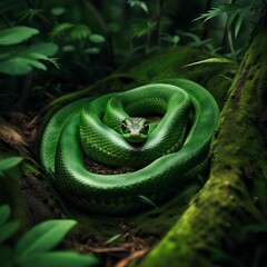 Fototapeta premium green snake illustration background