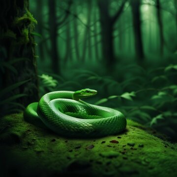green snake illustration background