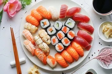  Valentine's Day sushi set in shape of heart, a romantic menu asian food, restaurants and culinary celebrations. © Jim1786