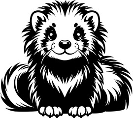 Fototapeta premium Fluffy Ferret Cartoon icon 11