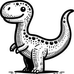 Doodle Dinosaur Cartoon icon 12