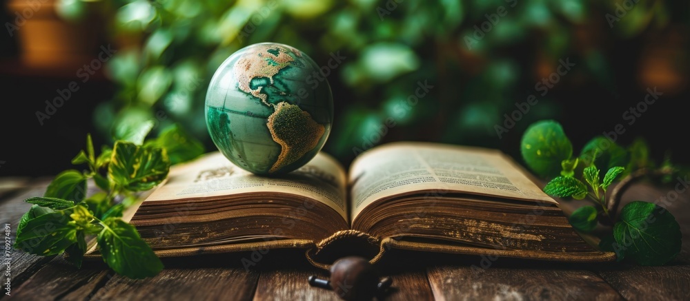 Aufkleber using books to find innovative technology for a sustainable future.