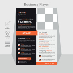 Template for a free vector business flyer with a picture