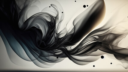 Abstract liquid smoke wallpaper in black, white and grayscale 4K