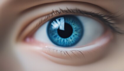 Extreme close-up of a blue human eye