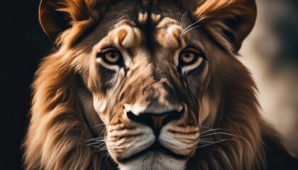 Majestic lion portrait in high detail