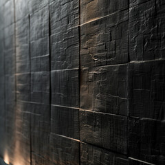 Abstract Elegance - Textured Black Wall with Subtle Shades and Light Play