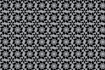 Geometric floral seamless patterns. Gray and black vector backgrounds. Ornament for fabric, wallpaper, packaging. Decorative print.