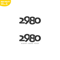 Creative Happy New Year 2980 Logo Design