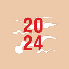 2024 Chinese new year, year of the dragon. Set of Chinese new year posters, greeting cards design with Chinese zodiac dragon. Chinese translation: dragon