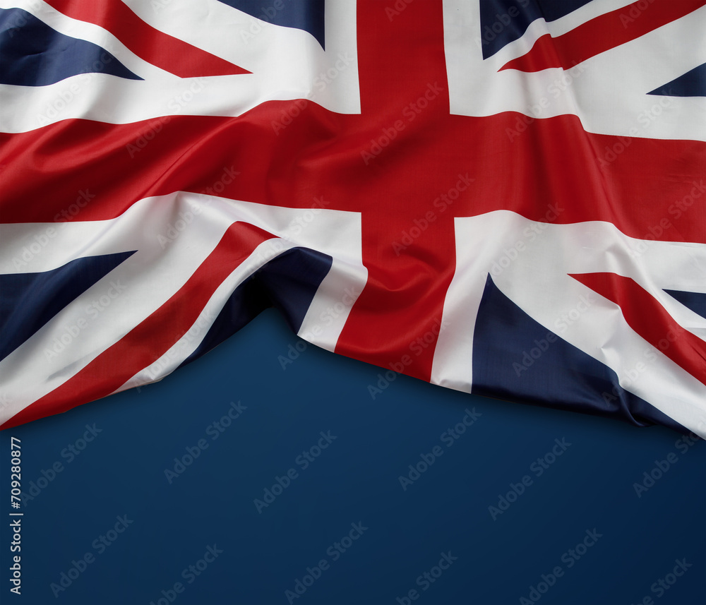 Poster Union Jack flag on blue background