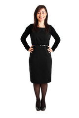 Fototapeta premium Confident businesswoman standing isolated on white