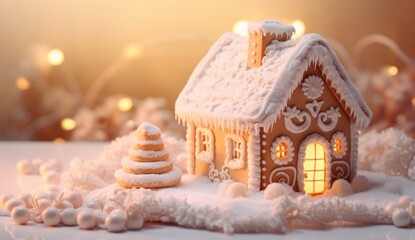 Knitted Ginger house, Christmas concept