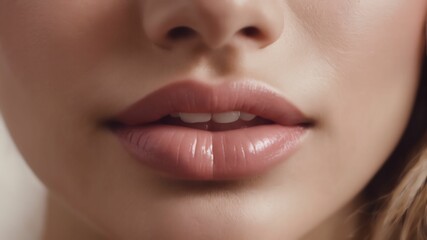 close up of a woman lips.Ai generative