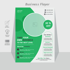 
Free vector template for a company flyer with a picture
