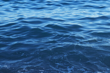 Beautiful Seascape. Turbulent the sea. Landscape. Powerful Ocean blue waves with white foam. Sea...