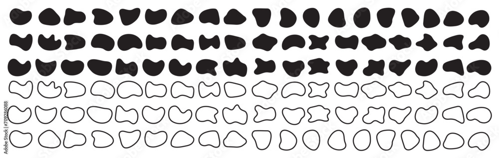 Poster blob shape organic, vector illustration set. collection from abstract forms for design and paint. li