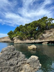 Sea bay rocky coast at summer in Montenegro