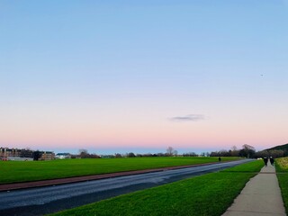 sunset on the road