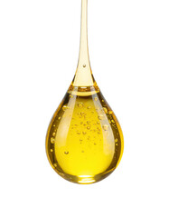Golden oil droplet isolated 