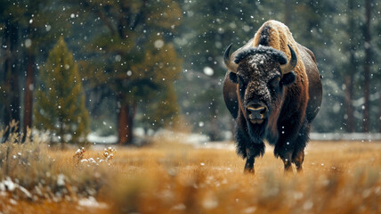 Bison in Yellowstone park