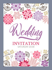 Wedding invitation poster invitation to celebration
