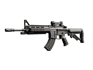 Assault rifle isolated in transparent background.