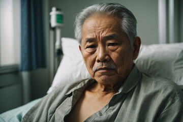 portrait of senior man in the hospital	