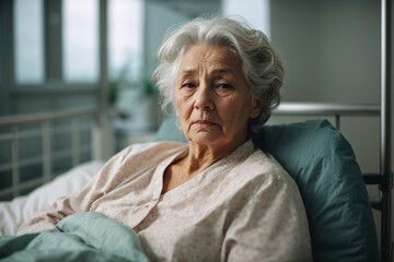Fototapeta na wymiar portrait of senior woman in the hospital