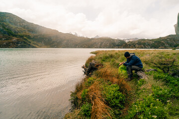Obraz premium laguna del Caminante, a lagoon in Ushuaia, Tierra del Fuego island, Patagonia Argentina