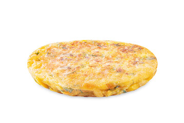 Vegetable pancakes on a white isolated background