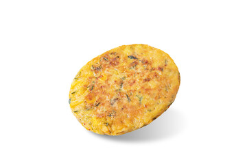 Vegetable pancakes on a white isolated background