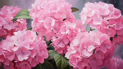 Pink hydrangea. Abstract floral background. A spring flower. A postcard for Women's Day, Valentine's Day, wedding.