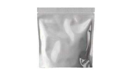 Blank white sachet packet isolated in transparent background.