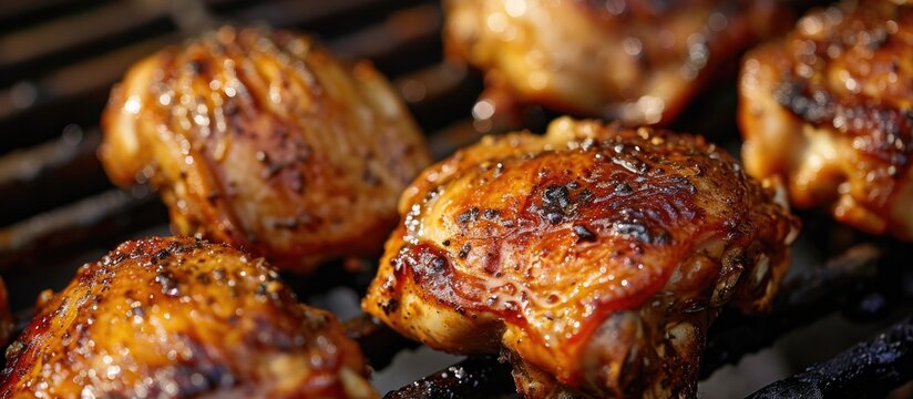 Grilled poultry thighs