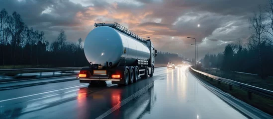Foto op Aluminium ADR-regulated tanker truck for transporting dangerous goods. © AkuAku