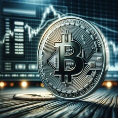 BTC market and cryptocurrency concepts on trading price chart