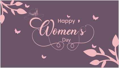Vector international women's day, happy women's day march 8 text with woman or women's day poster, banner design.
