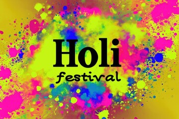 Happy Holi, festival of colors. Typography