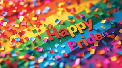 LGBT slogan, pride concept "Happy Pride"