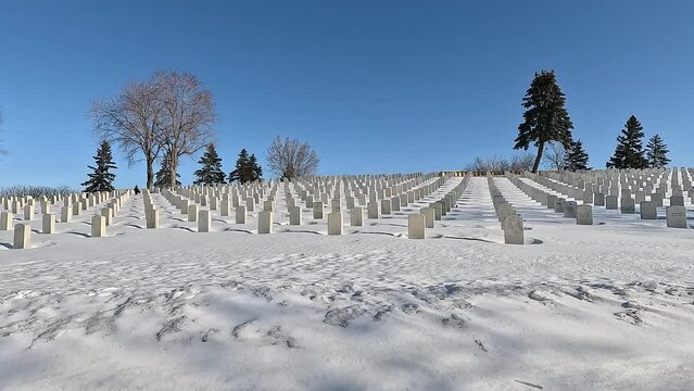 Minneapolis&ndash;Saint Paul. USA. Views of the Fort Snelling National Cemetery a United States National Cemetery. Winter time