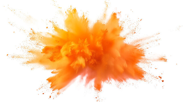 Orange Paint Splash on Transparent Background