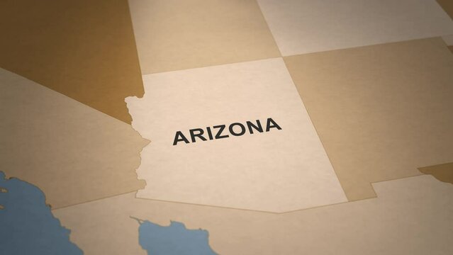 Old Paper Map of Arizona Map
