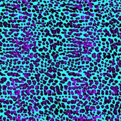 Obraz premium Colorful Leopard spot seamless pattern background. Wild animal vibrant multicolored cheetah skin, leo texture for fashion print design, textile, wallpaper, background, wrapping, fabric.